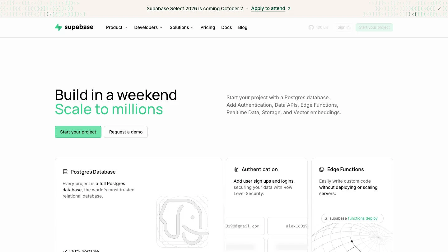 Supabase open-source backend